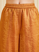 Orange Silk Embroidered Anarkali Style Kurta Set With Dupatta For Women