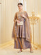 Purple Silk Embroidered Anarkali Style Kurta Set With Dupatta For Women