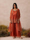Rust Embroidered Sharara Suit for Women